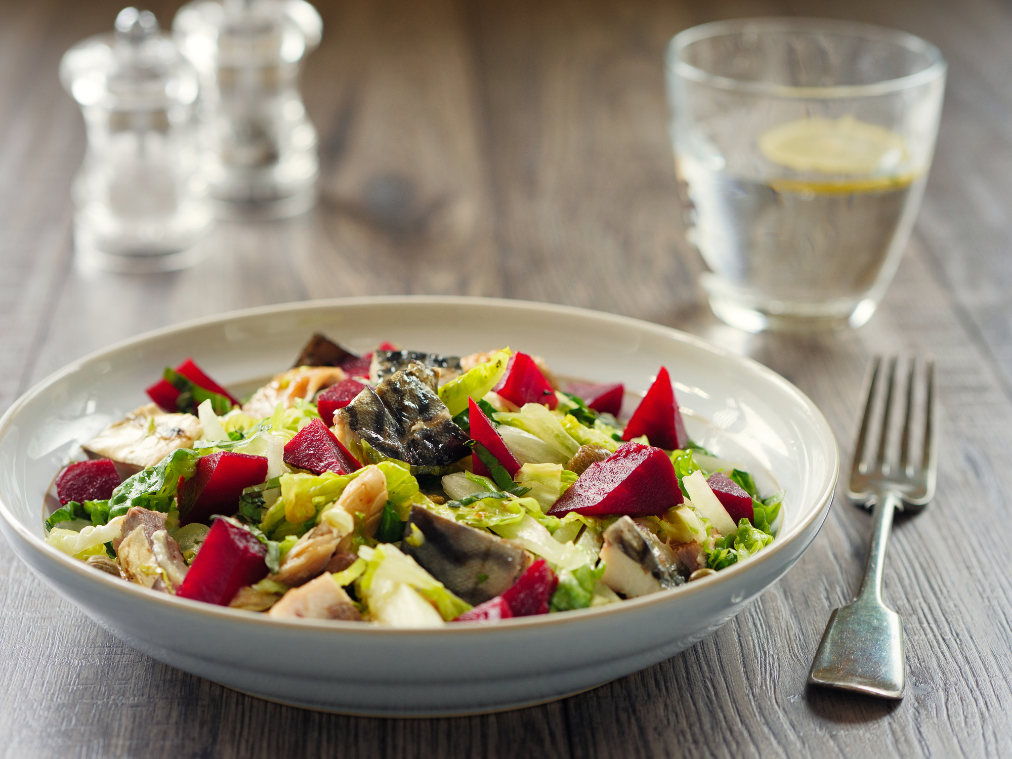 Beet, Kale, and Kohlrabi Salad with Grapefruit Vinaigrette