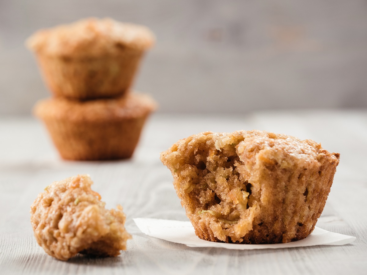 Carrot cake muffin on a napkin