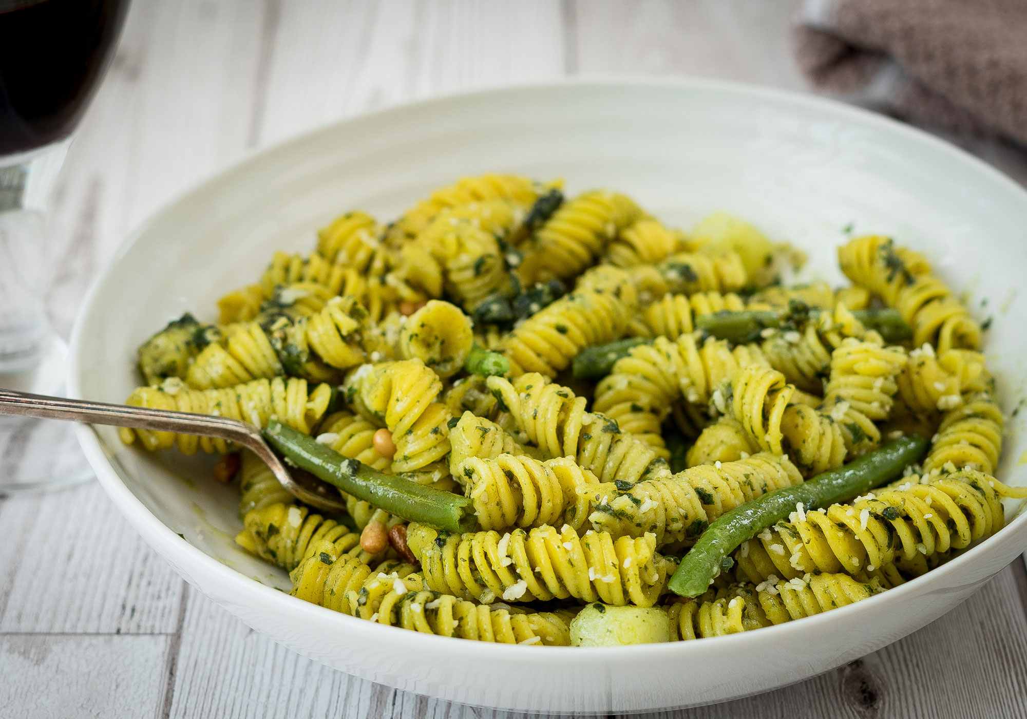 Photo: Chicken, Bean, and Blue Cheese Pasta Salad with Sun-Dried Tomato Vinaigrette