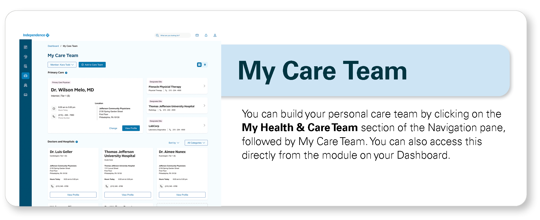 My Care Team infographic
