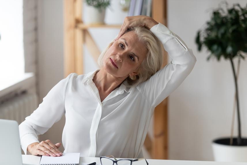 Woman stretching her neck