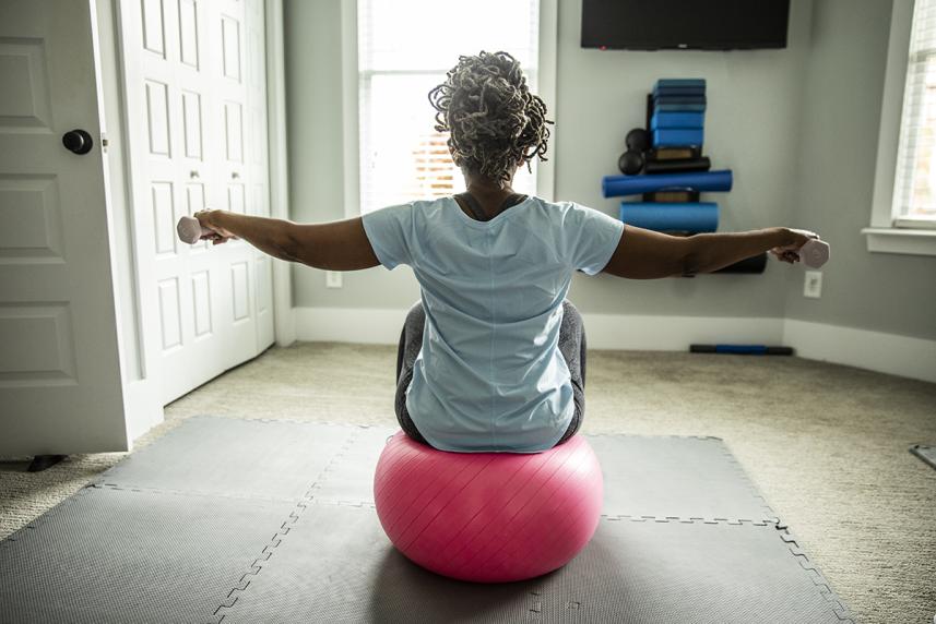 Woman doing a back exercise