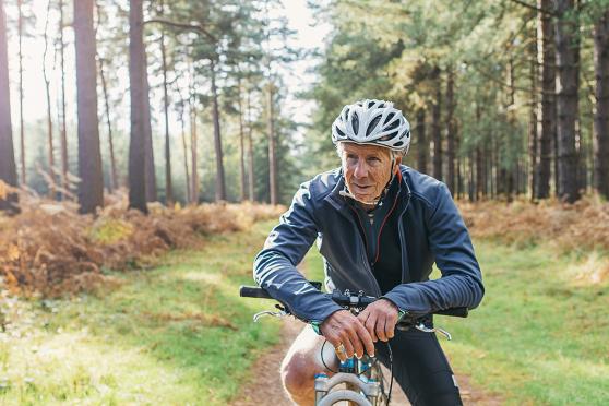 Old man riding a bike