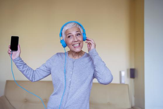 older woman dancing