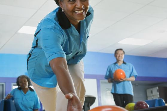 older woman bowling