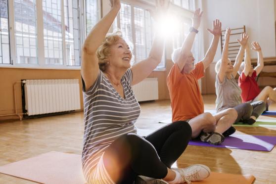 Group of women exercising