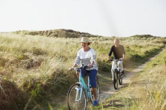 biking woman